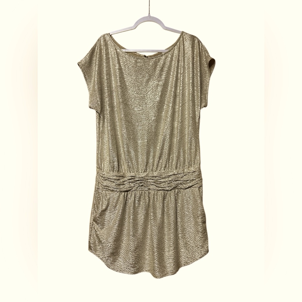 Women’s BCBGeneration Gold Metallic Drop Waist Dress